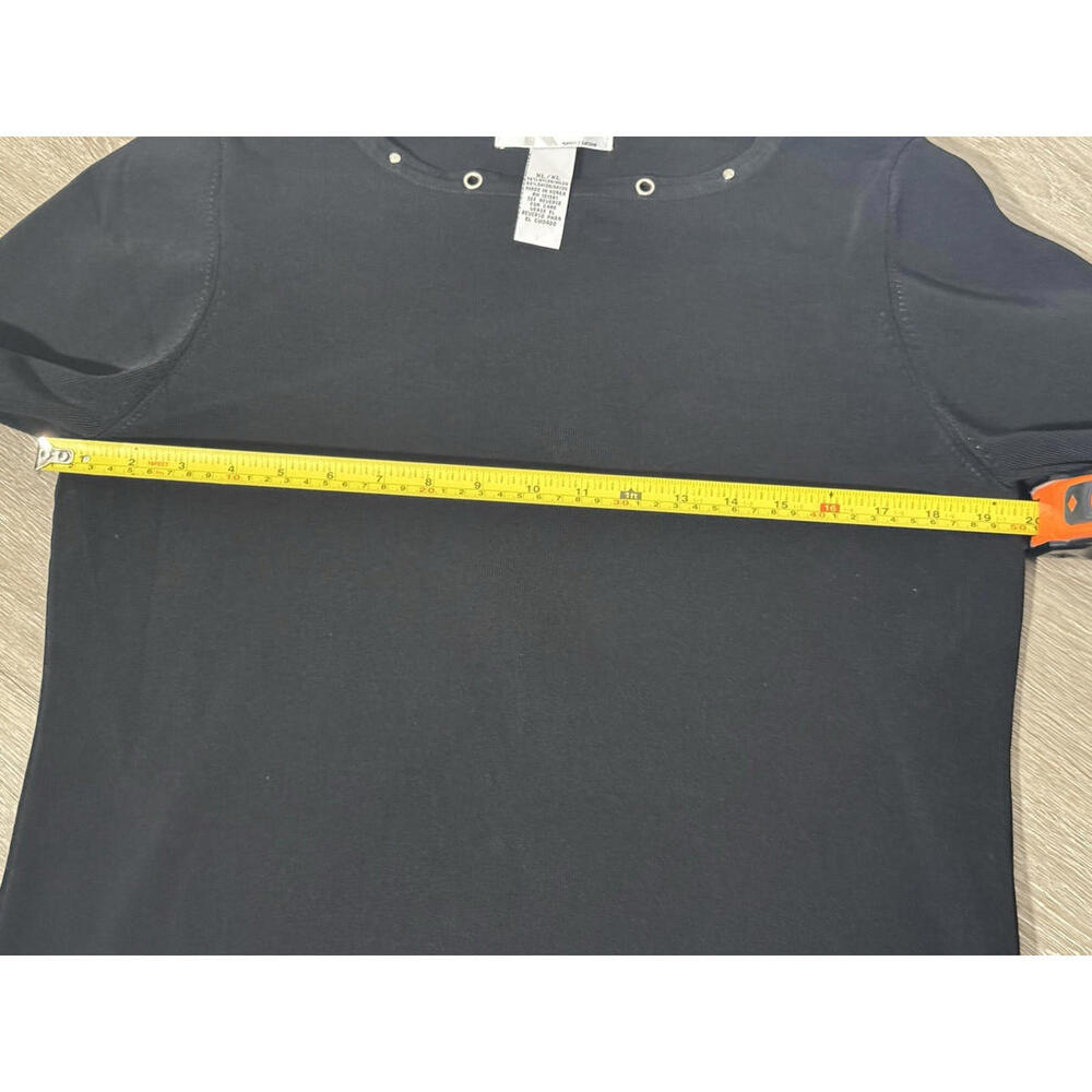 Kikit Womens top Extra Large Black Silver Grommet Disc Trim Edgy Office Work - Picture 13 of 15